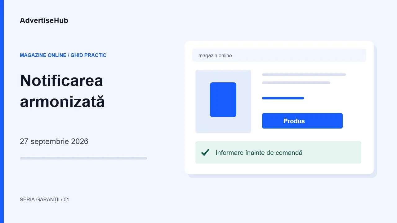 Notificarea armonizată devine obligatorie: ce trebuie să schimbe magazinele online până la 27 septembrie 2026